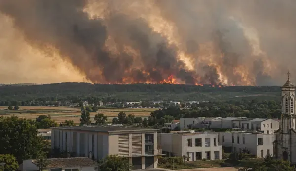 Illustration - feu aux lisières bordelaises