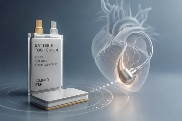 Batterie tout solide pour pompe cardiaque