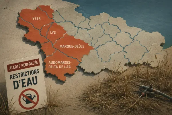 Carte des restrictions d’eau dans le Nord