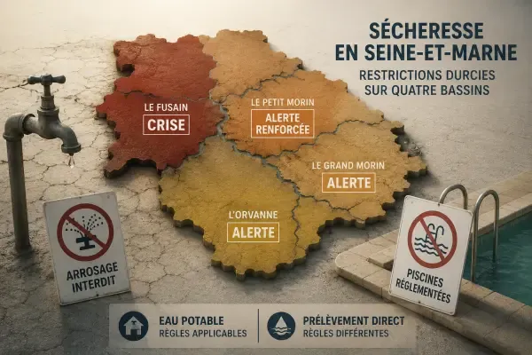 Carte des restrictions d’eau en Seine-et-Marne
