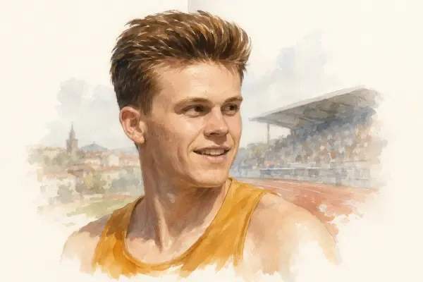 Yanis Meziane sur une piste d’athlétisme