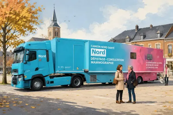 Illustration - Camion mobile de dépistage dans le Nord