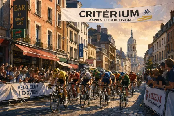 Cyclistes dans les rues de Lisieux