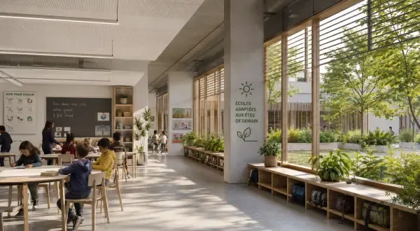 Illustration - École rénovée à Villeurbanne
