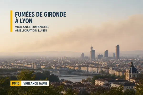 Panache de fumée au-dessus de Lyon