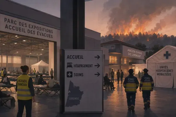 Évacués accueillis à Bordeaux-Lac