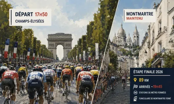 Peloton du Tour sur les Champs-Élysées