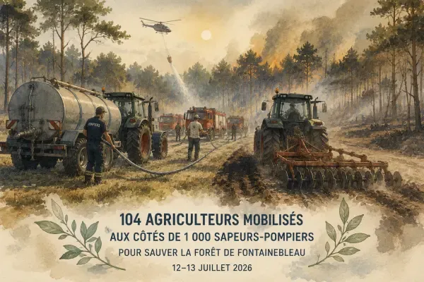 Citernes agricoles près de la forêt