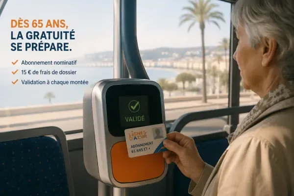Carte Lignes d’Azur devant un valideur