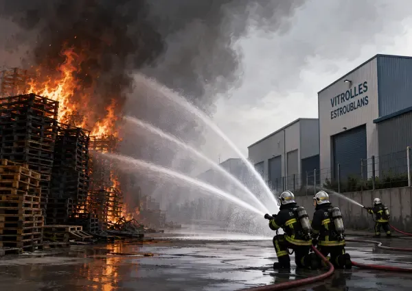 Illustration - Incendie industriel à Vitrolles