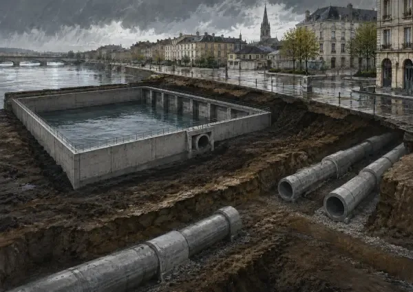 Illustration - Quais et réseau souterrain à Libourne
