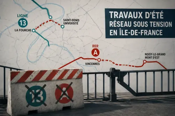 Carte des coupures RER et métro