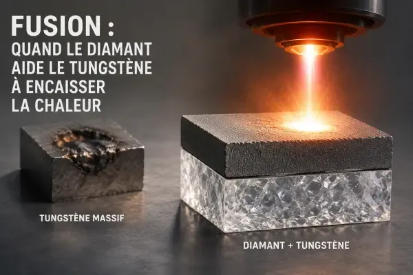 Composite tungstène-diamant testé pour la fusion