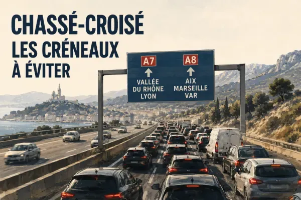 Illustration du chassé-croisé autoroutier