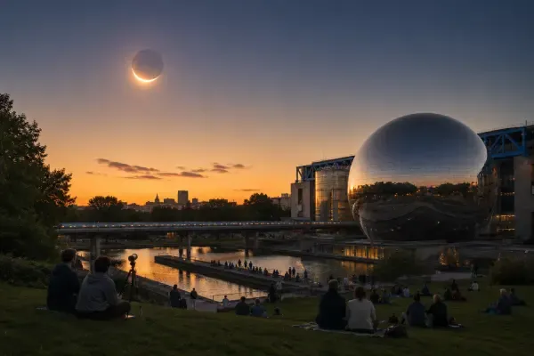 Illustration - Éclipse solaire au-dessus de Paris