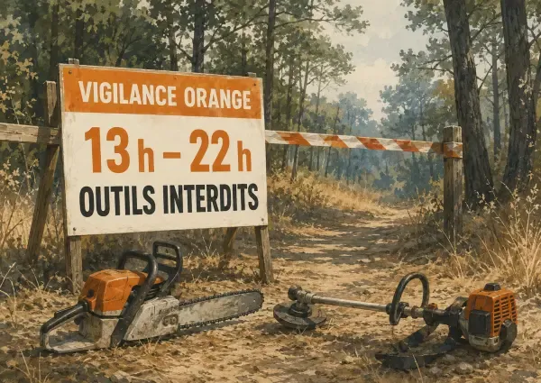 Illustration - Travaux forestiers sous vigilance orange