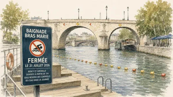 Illustration - baignade parisienne sous surveillance