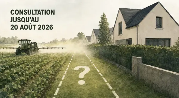 Illustration - Champ agricole près d’habitations