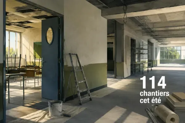Illustration de travaux dans un collège