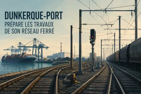 Rails, aiguillages et caténaires du port