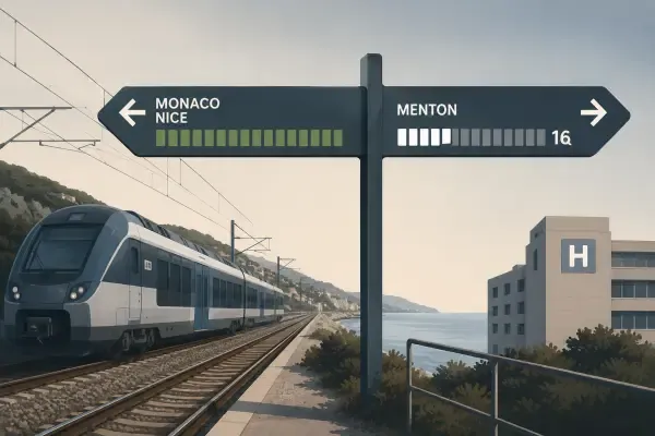 TER longeant la côte vers Menton