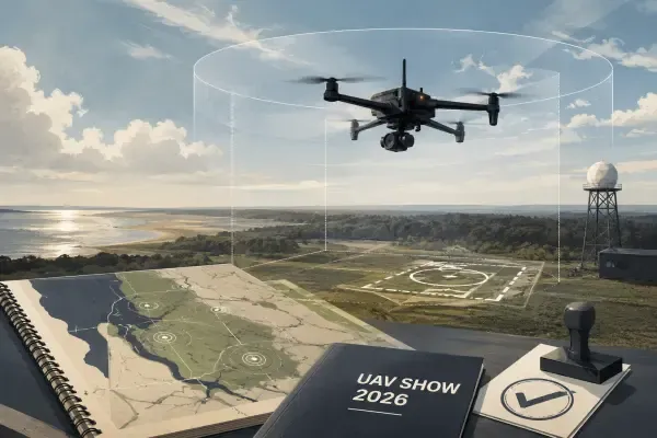 Illustration de drones sur piste d’essai