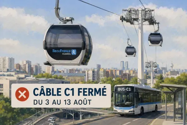 Cabines du Câble C1 à l’arrêt