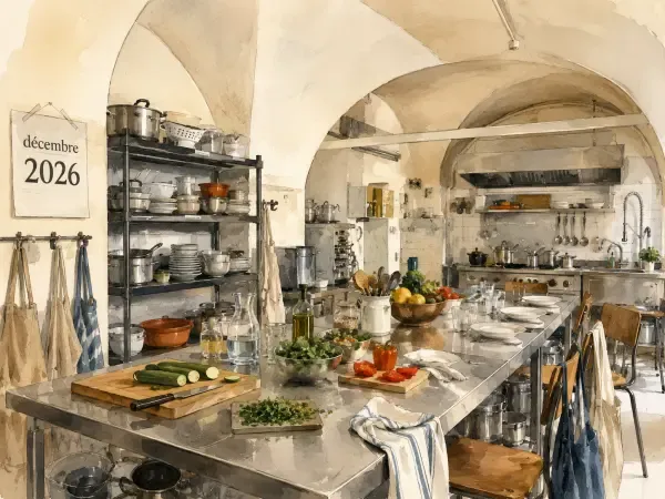 Cuisine participative autour d’une grande table