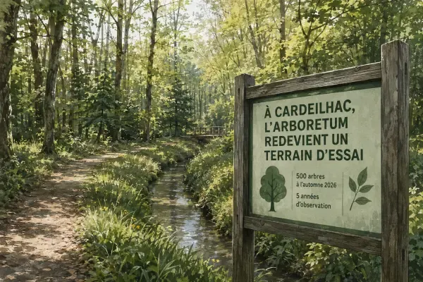 Illustration - jeunes arbres dans l’arboretum de Cardeilhac