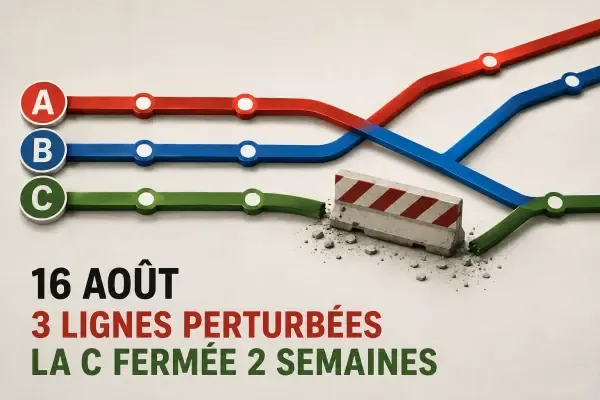 Rame de métro lyonnais en travaux