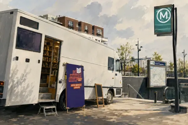 Un bus transformé en librairie