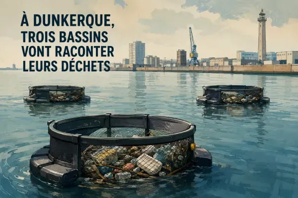 Collecteur flottant dans un bassin dunkerquois
