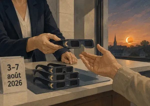 Illustration - Éclipse solaire au-dessus de Bernay