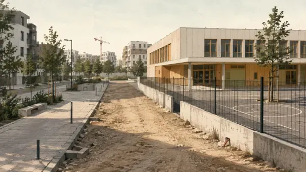 École neuve et cours oasis à Cergy
