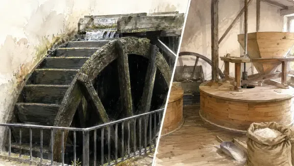 Roue du Moulin Russon en mouvement