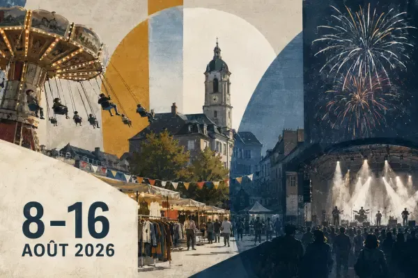 Illustration - Manèges et feu d’artifice en ville