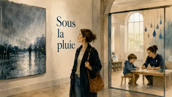 Parent et enfant au musée de Rouen