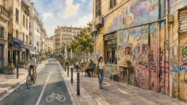 Rue marseillaise réaménagée pour piétons et vélos