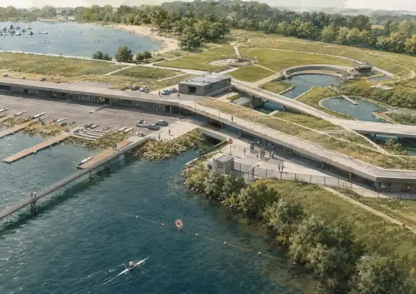 Illustration du bassin nautique de Vaires
