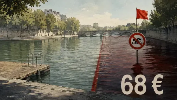 Illustration d’une baignade sous drapeau rouge