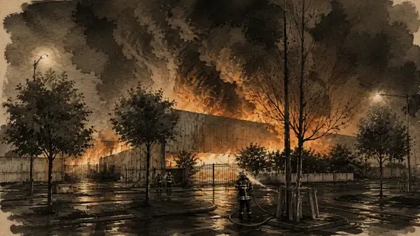 Centre de tri en feu à Argenteuil