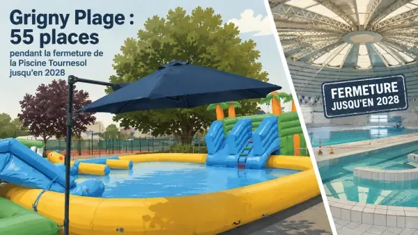 Illustration d’une piscine éphémère à Grigny