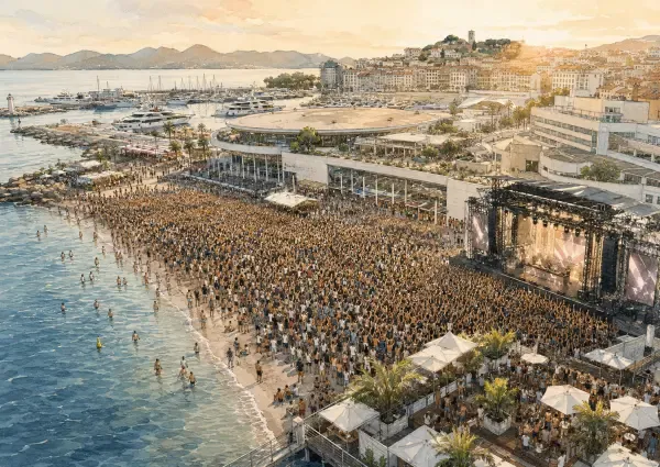 Illustration - Festival électronique sur la plage cannoise