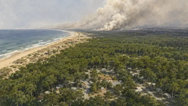 Illustration - Forêt brûlée près du littoral girondin