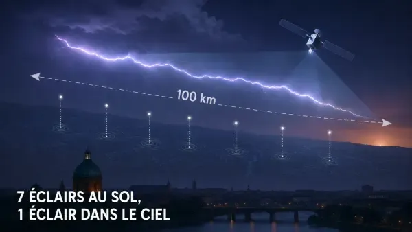 Illustration - Éclair ramifié au-dessus de Toulouse