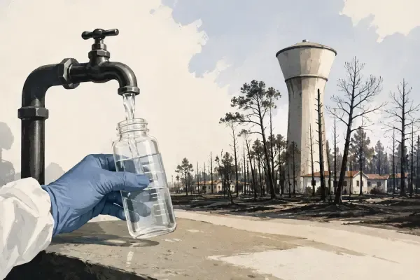 Prélèvement d’eau après un incendie