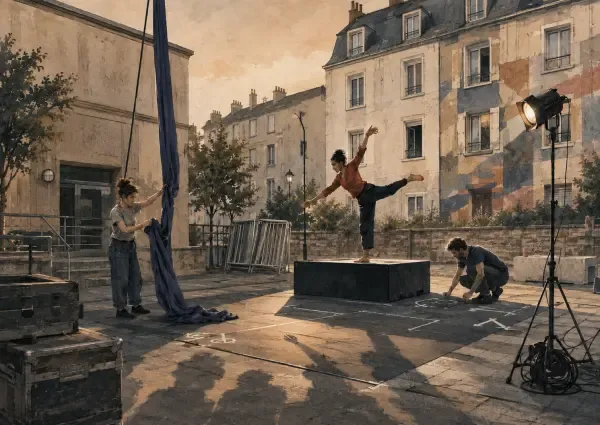 Spectacle aérien sur une façade caennaise