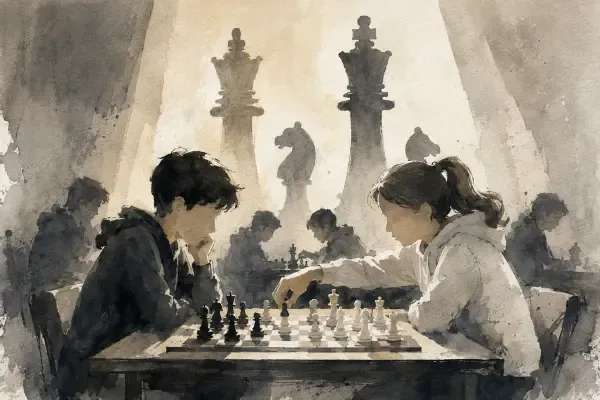 Échiquiers et jeunes joueurs à Lisieux