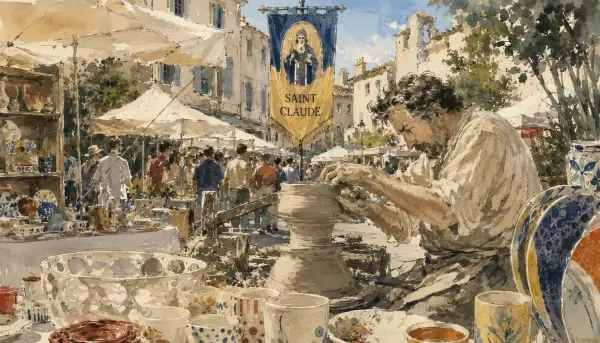 Illustration - Potiers dans les rues de Vallauris