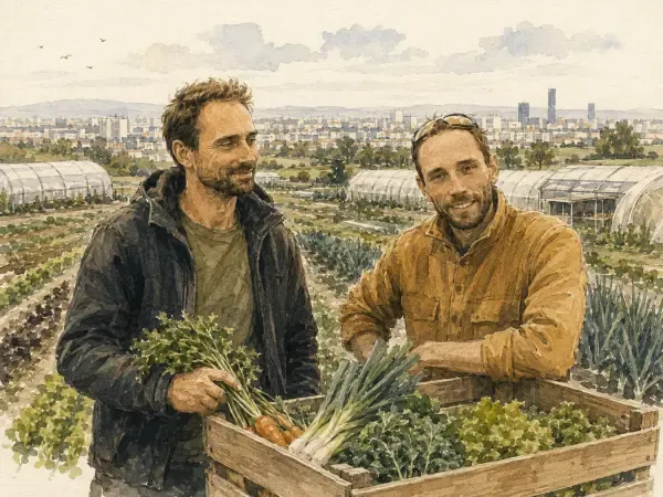 Maraîchers dans les serres du Velin